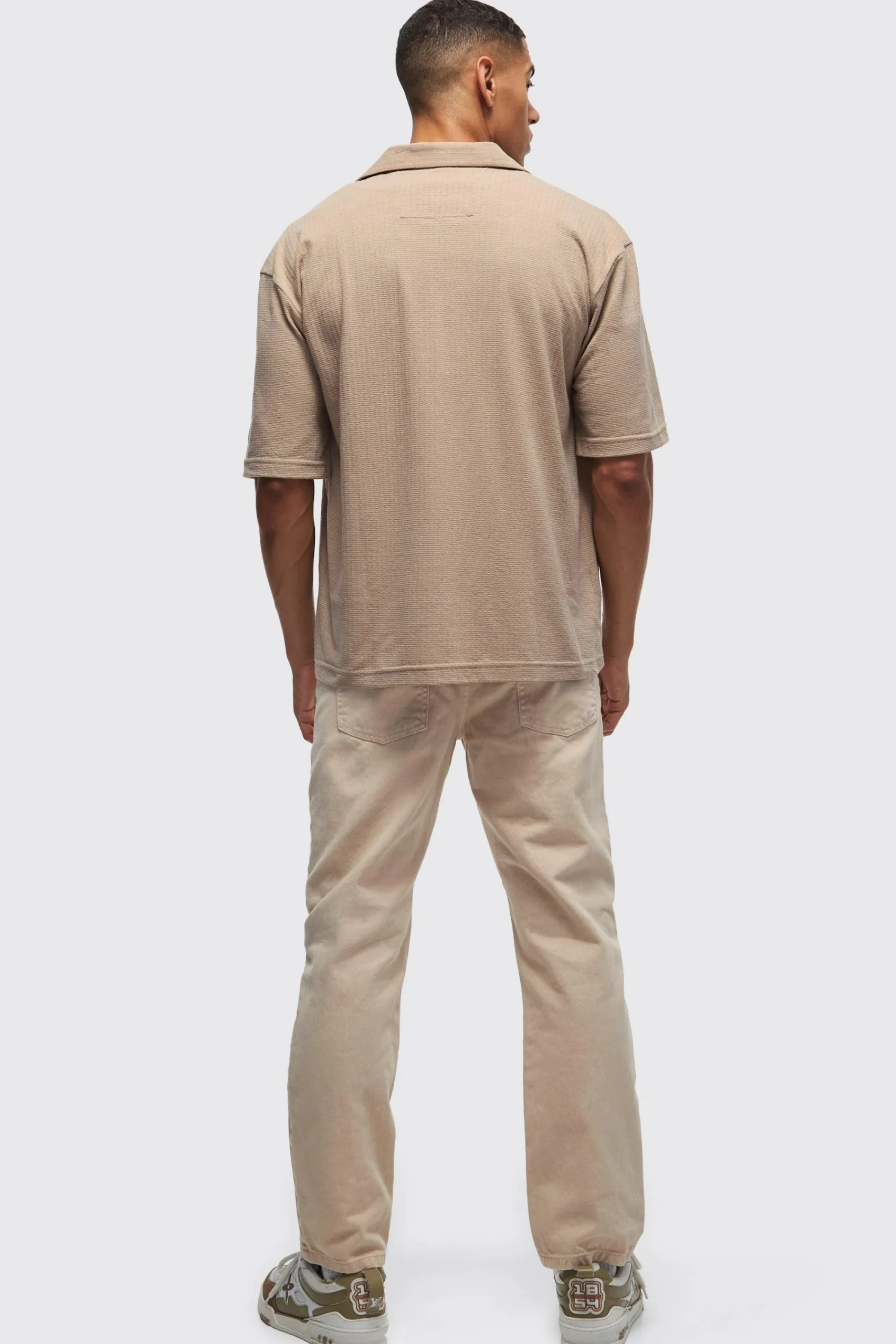 boohooMAN Oversized Jersey Textured Revere Shirt | UK| Shirts