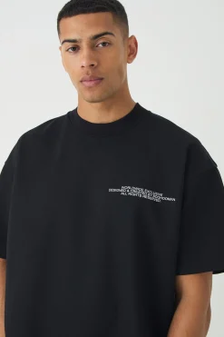 Oversized Jersey Twill Extended Neck Floral Print T-shirt | UK^boohooMAN Online