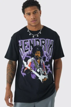 Oversized Jimi Hendrix License Print T-Shirt | UK^boohooMAN Sale