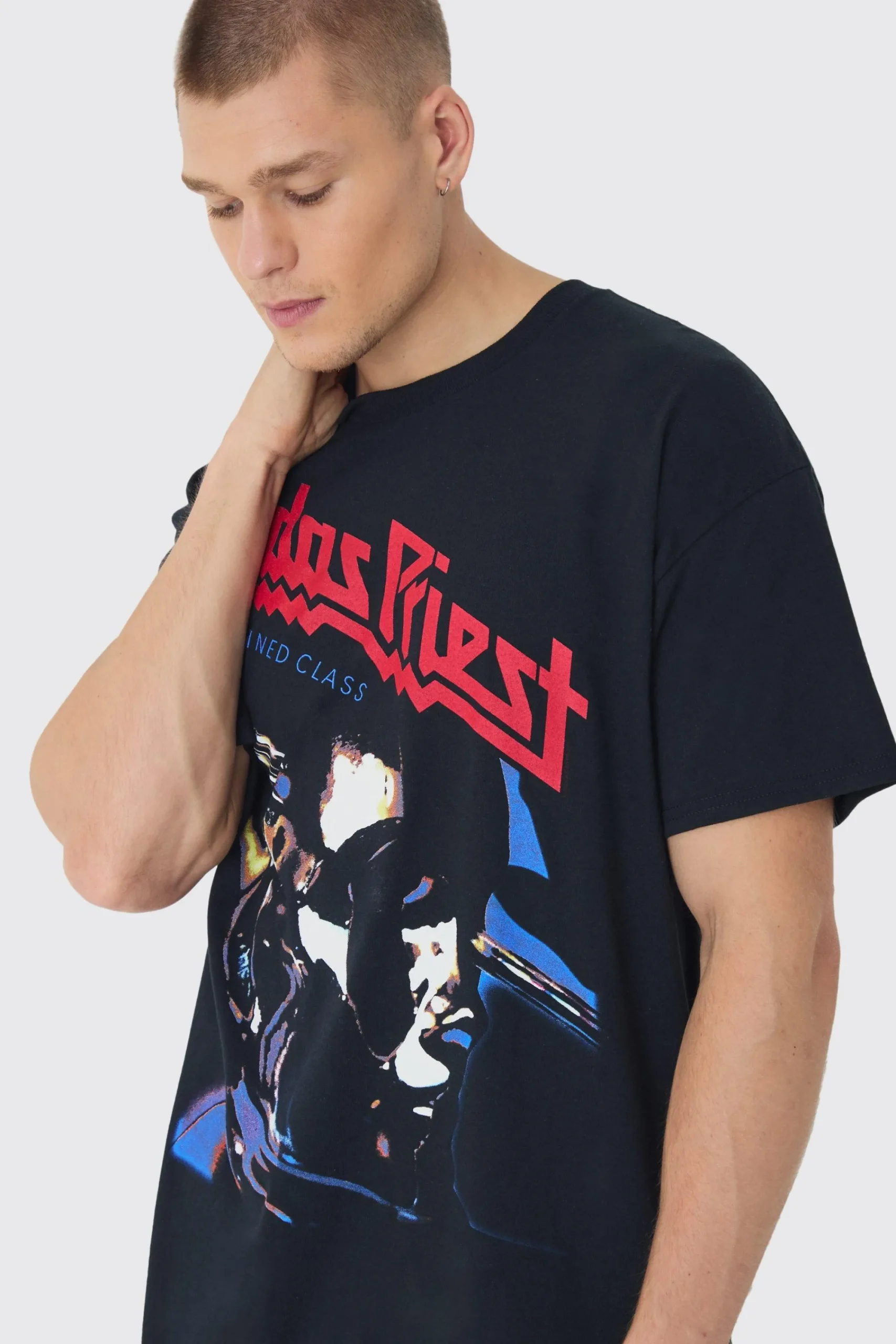 Oversized Judas Priest License Print T-Shirt | UK^boohooMAN Sale