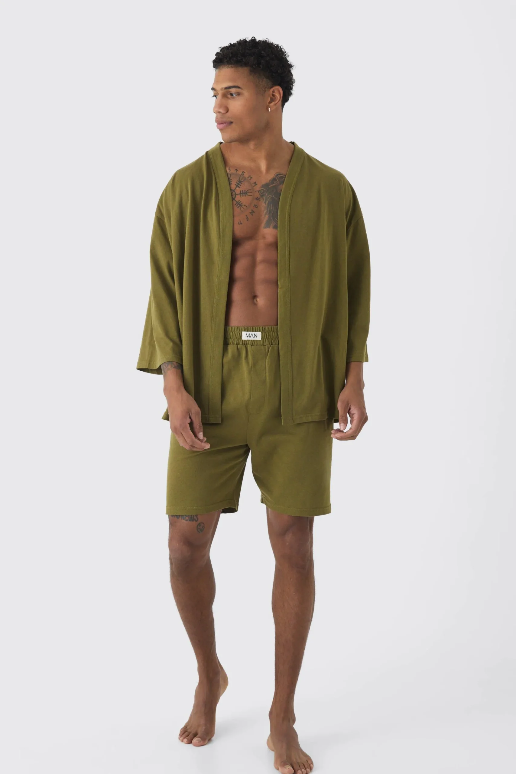boohooMAN Oversized Kimono & Short Set | UK| Loungewear|Sets & Co-Ords