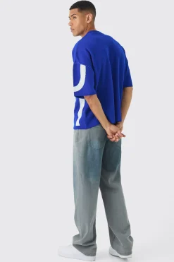 Oversized Knitted Football T-Shirt | UK^boohooMAN Discount