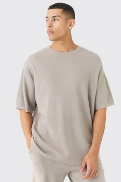 Oversized Knitted T-shirt | UK^boohooMAN Sale