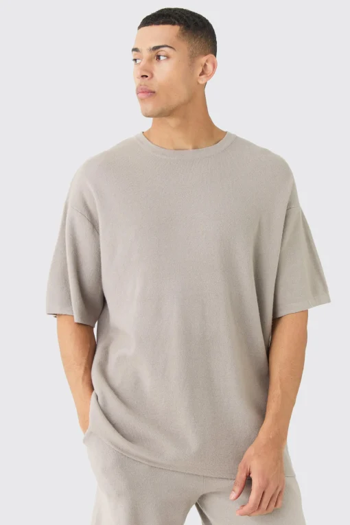 Oversized Knitted T-shirt | UK^boohooMAN Sale
