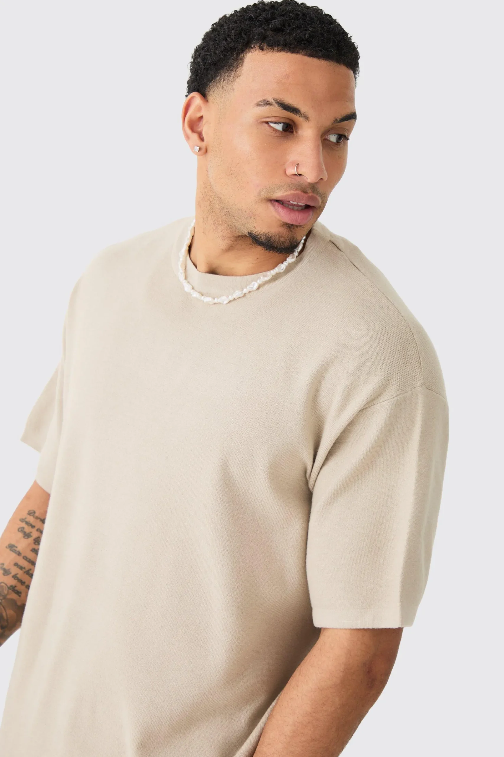 Oversized Knitted T-shirt | UK^boohooMAN Hot