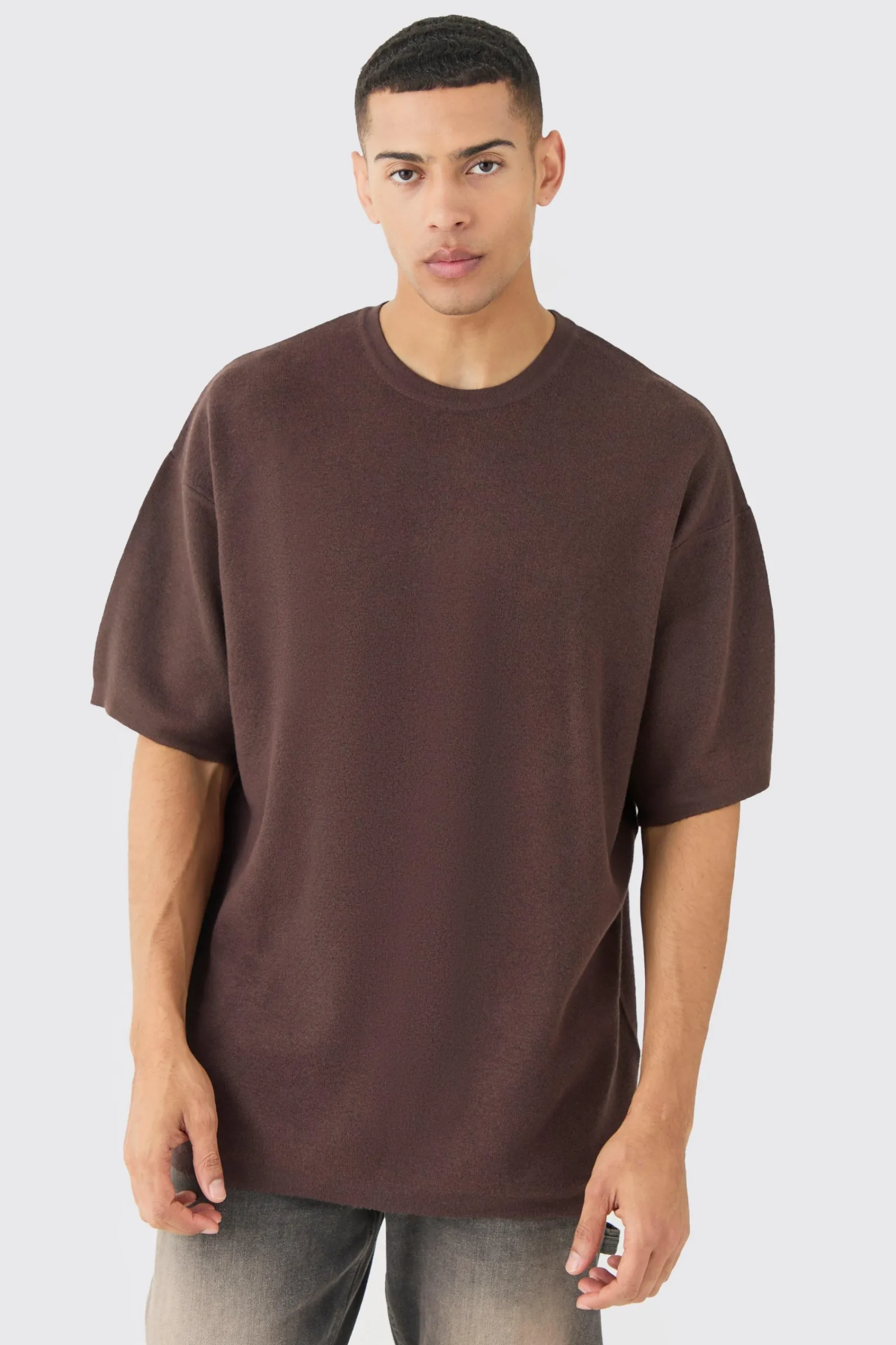 Oversized Knitted T-shirt | UK^boohooMAN Online