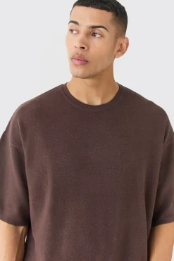 Oversized Knitted T-shirt | UK^boohooMAN Online