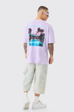 Oversized Landscape Picture Back Print T-shirt | UK^boohooMAN Hot