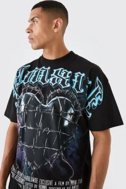 Oversized Large Scale Heart Graphic T-shirt | UK^boohooMAN New