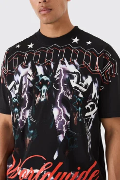 Oversized Large Scale Homme Dog Print T-shirt | UK^boohooMAN Hot