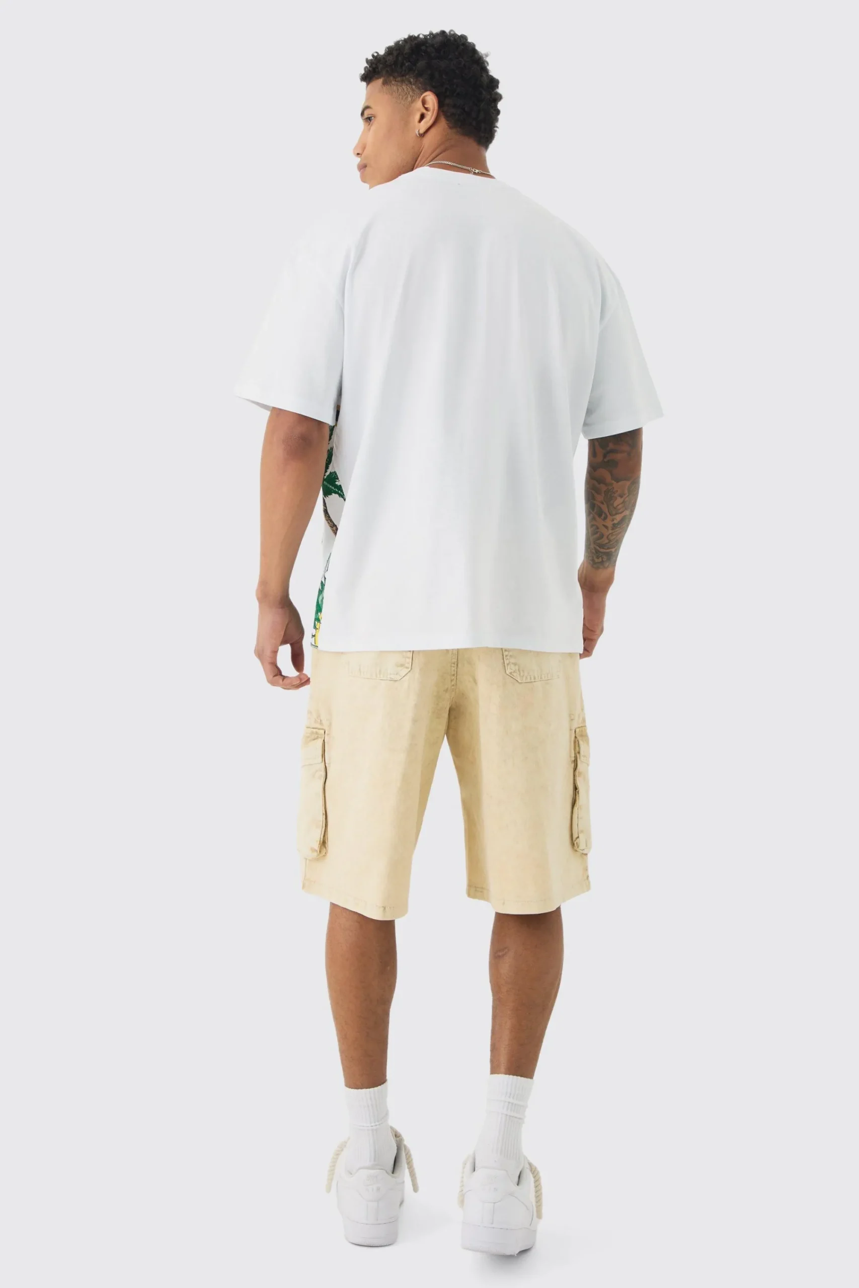 Oversized Large Scale Homme Palm Graphic T-shirt | UK^boohooMAN Online