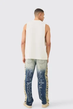 Oversized Large Scale Varsity Print Tank | UK^boohooMAN Best