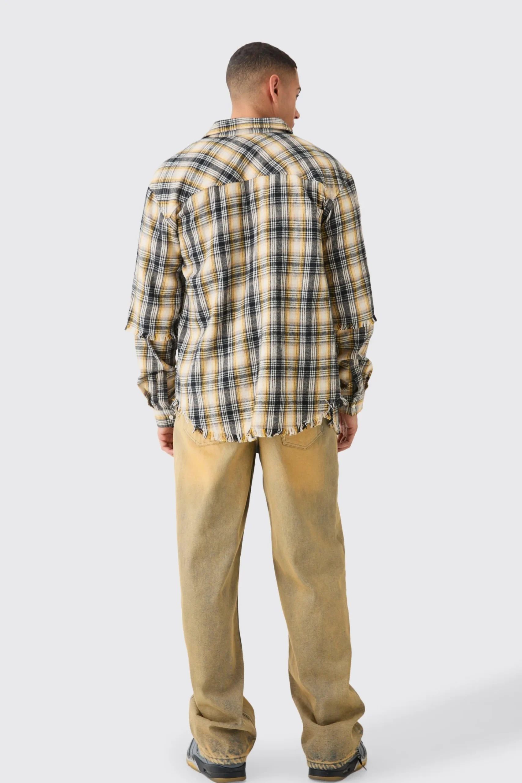 boohooMAN Oversized Layered Print Check Shirt | UK| Shirts