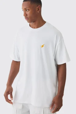 Oversized Lightning Embroidered T-shirt | UK^boohooMAN Best