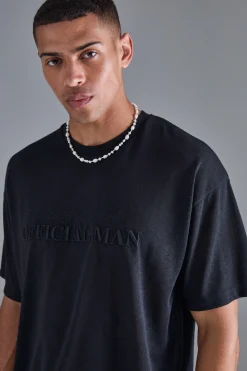 Oversized Limited 3D Embroidered Burnout Mesh T-shirt | UK^boohooMAN Online