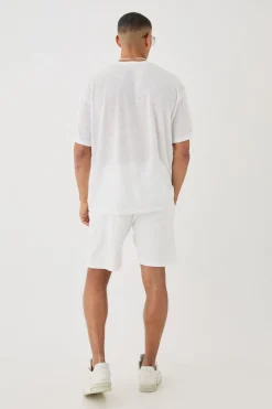 Oversized Limited 3D Embroidered Burnout Mesh T-shirt | UK^boohooMAN