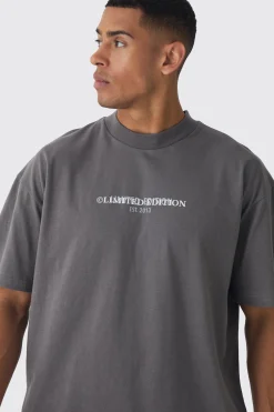 Oversized Limited Edition Heavyweight T-shirt | UK^boohooMAN Online