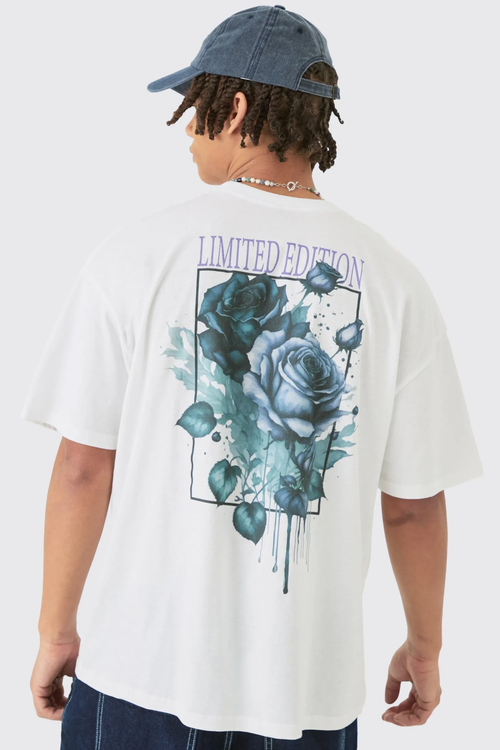 Oversized Limited Edition Floral Back Print T-shirt | UK^boohooMAN Outlet