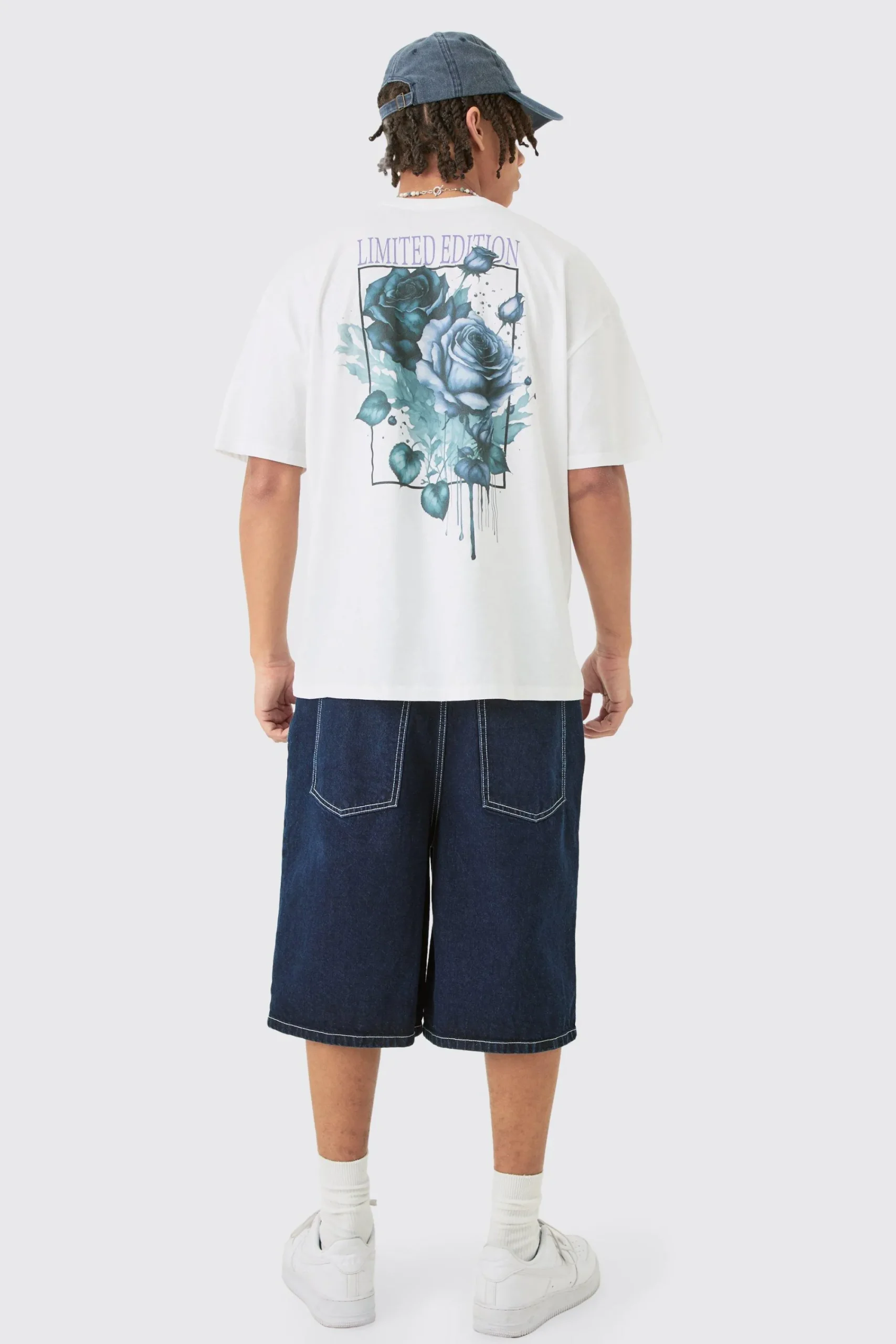 Oversized Limited Edition Floral Back Print T-shirt | UK^boohooMAN Outlet