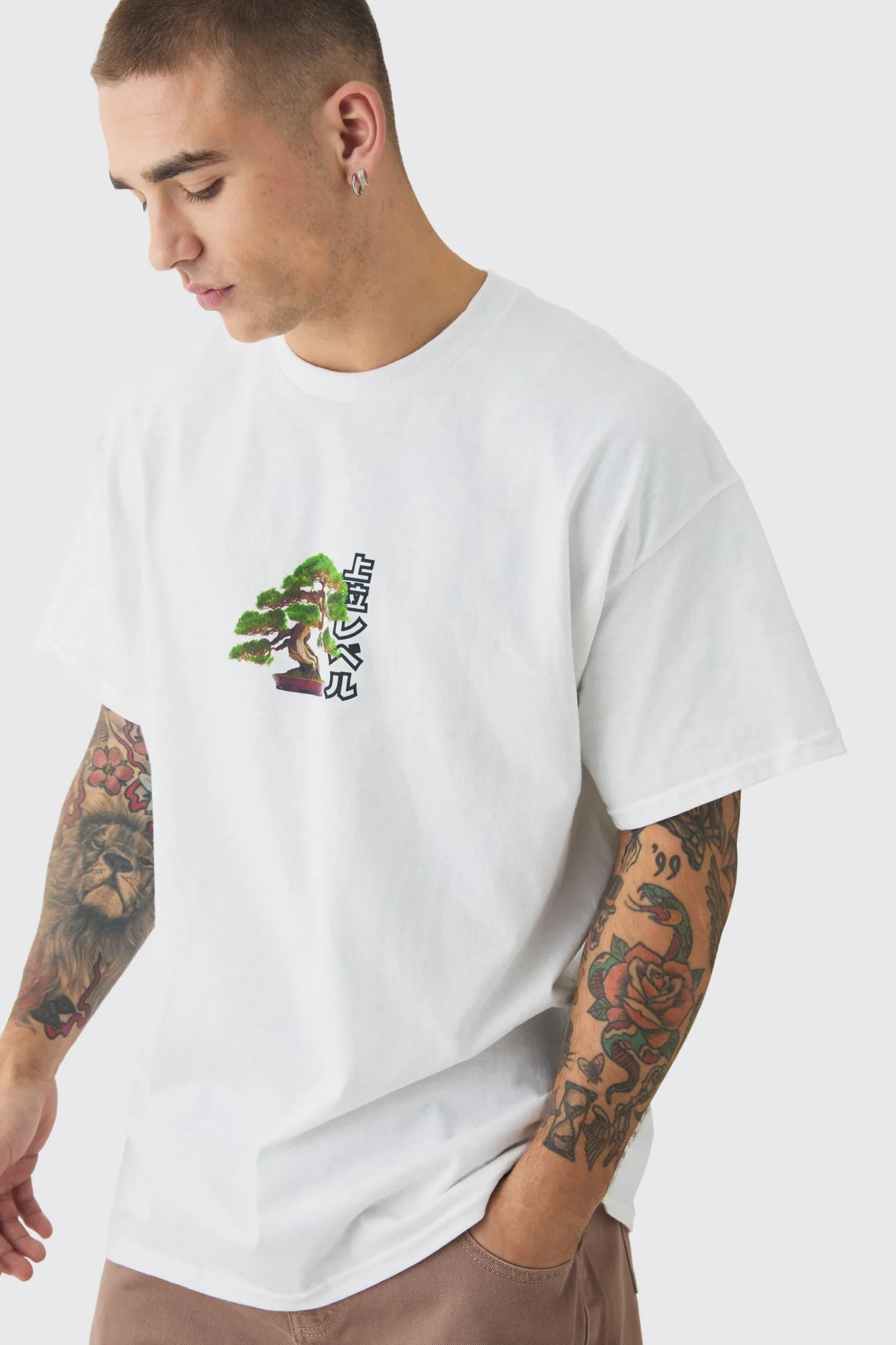 Oversized Limited Edition Bonsai Tree Graphic T-shirt | UK^boohooMAN New