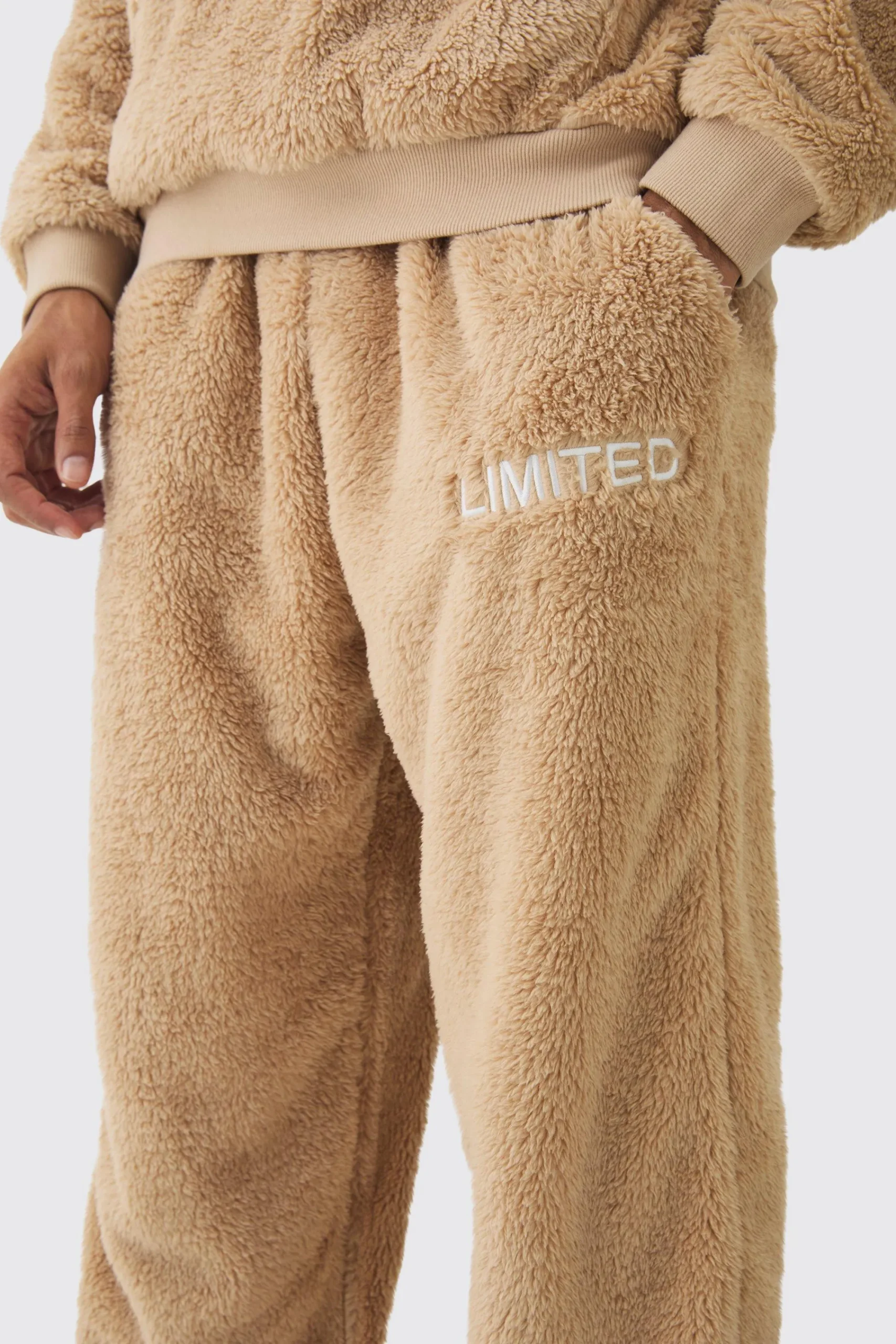 boohooMAN Oversized Limited Embroidered Teddy Borg Cuffed Joggers | UK| Trousers|Joggers