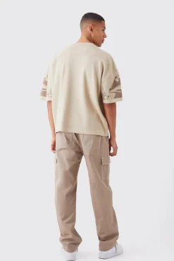 Oversized Line Drawing Knitted T-shirt | UK^boohooMAN Online