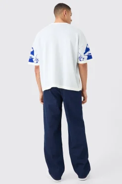 Oversized Line Drawing Knitted T-shirt | UK^boohooMAN Sale