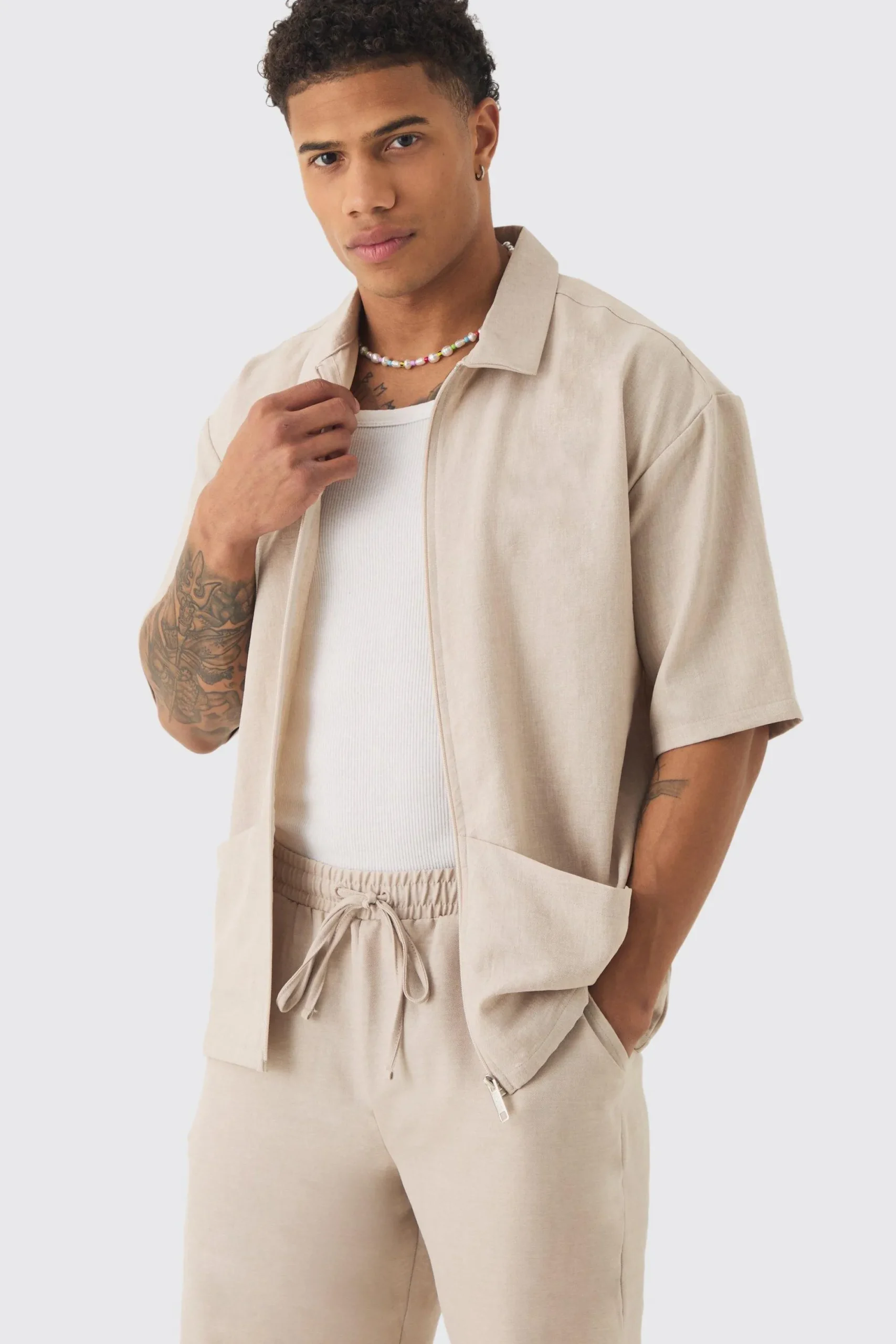 boohooMAN Oversized Linen Deep Pocket Shirt | UK| Shirts
