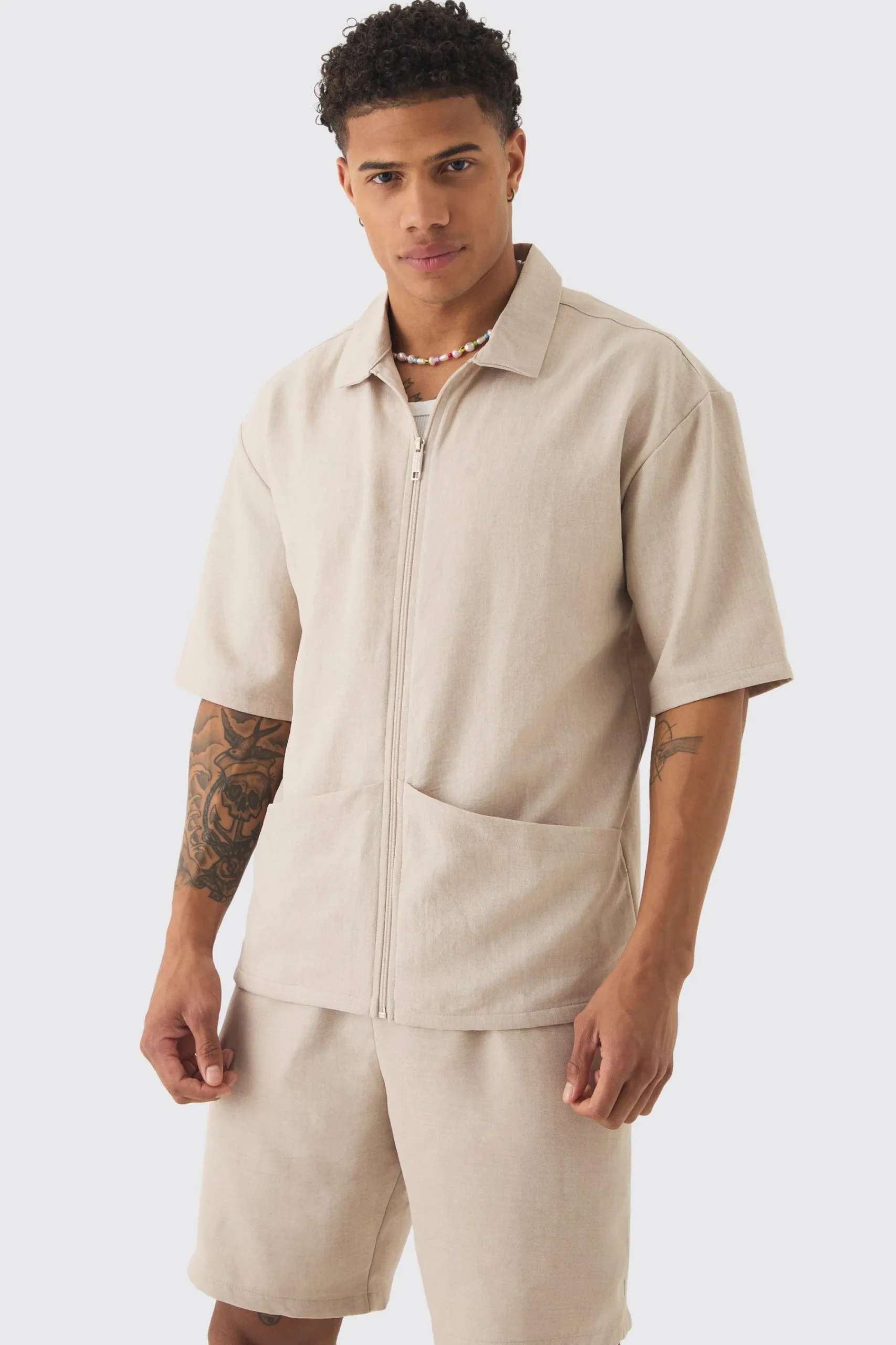 boohooMAN Oversized Linen Deep Pocket Shirt | UK| Shirts