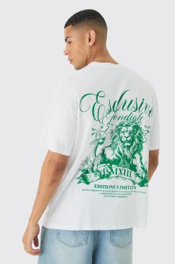 Oversized Lion Back Print T-Shirt | UK^boohooMAN Hot