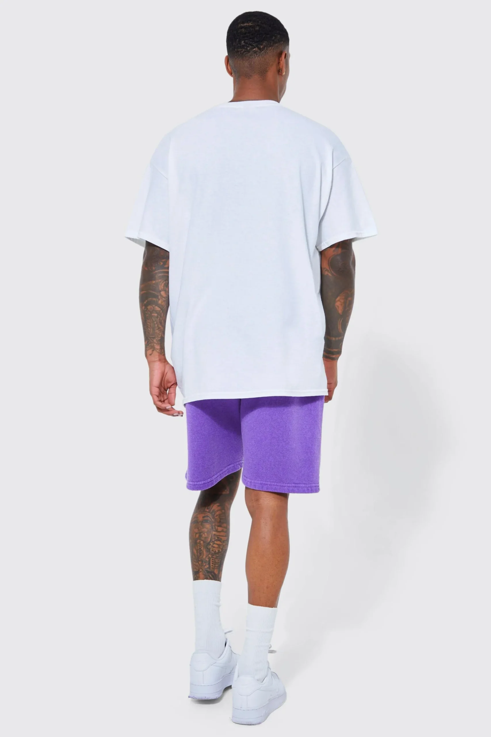 boohooMAN Oversized Long Beach Varsity T-shirt Set | UK| Sets & Co-Ords|Tracksuits