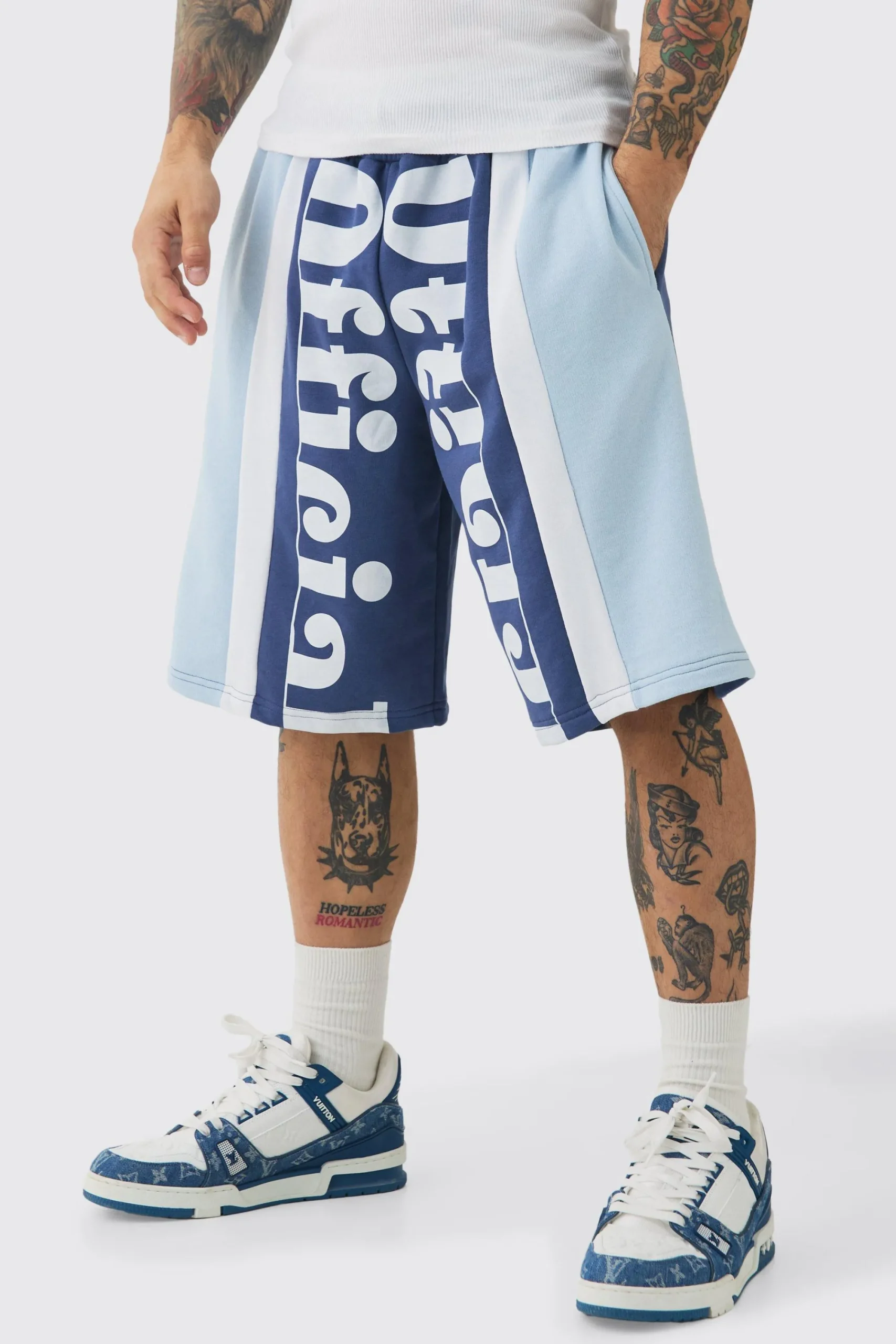 boohooMAN Oversized Long Length Official Loopback Shorts | UK| Shorts