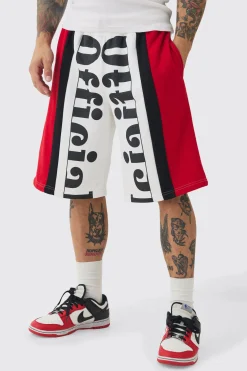 boohooMAN Oversized Long Length Official Loopback Shorts | UK| Shorts