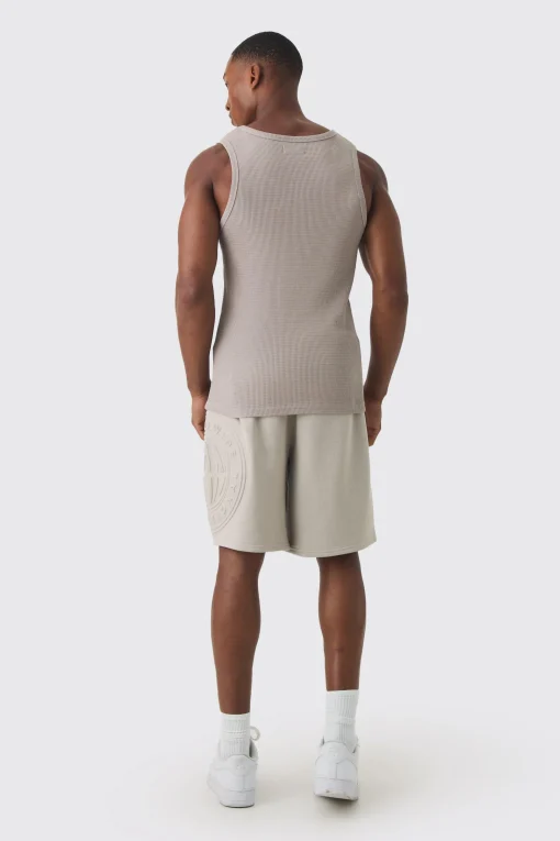 boohooMAN Oversized Long Length Worldwide Embossed Short | UK| Shorts