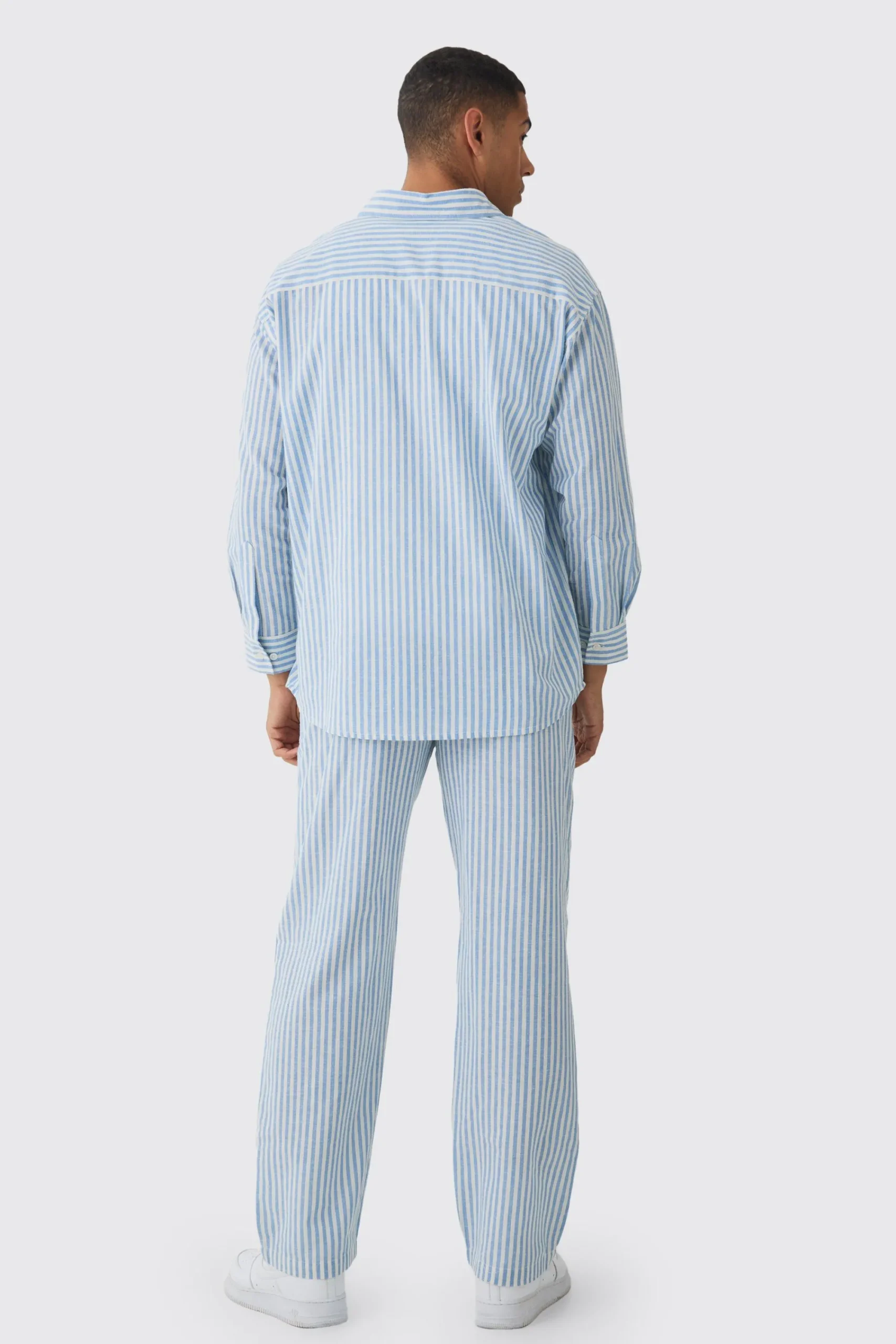 boohooMAN Oversized Long Sleeve Striped Shirt & Trouser Set In | UK| Sets & Co-Ords|Tracksuits