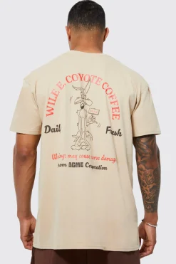 Oversized Looney Tunes Overdye T-shirt | UK^boohooMAN Hot