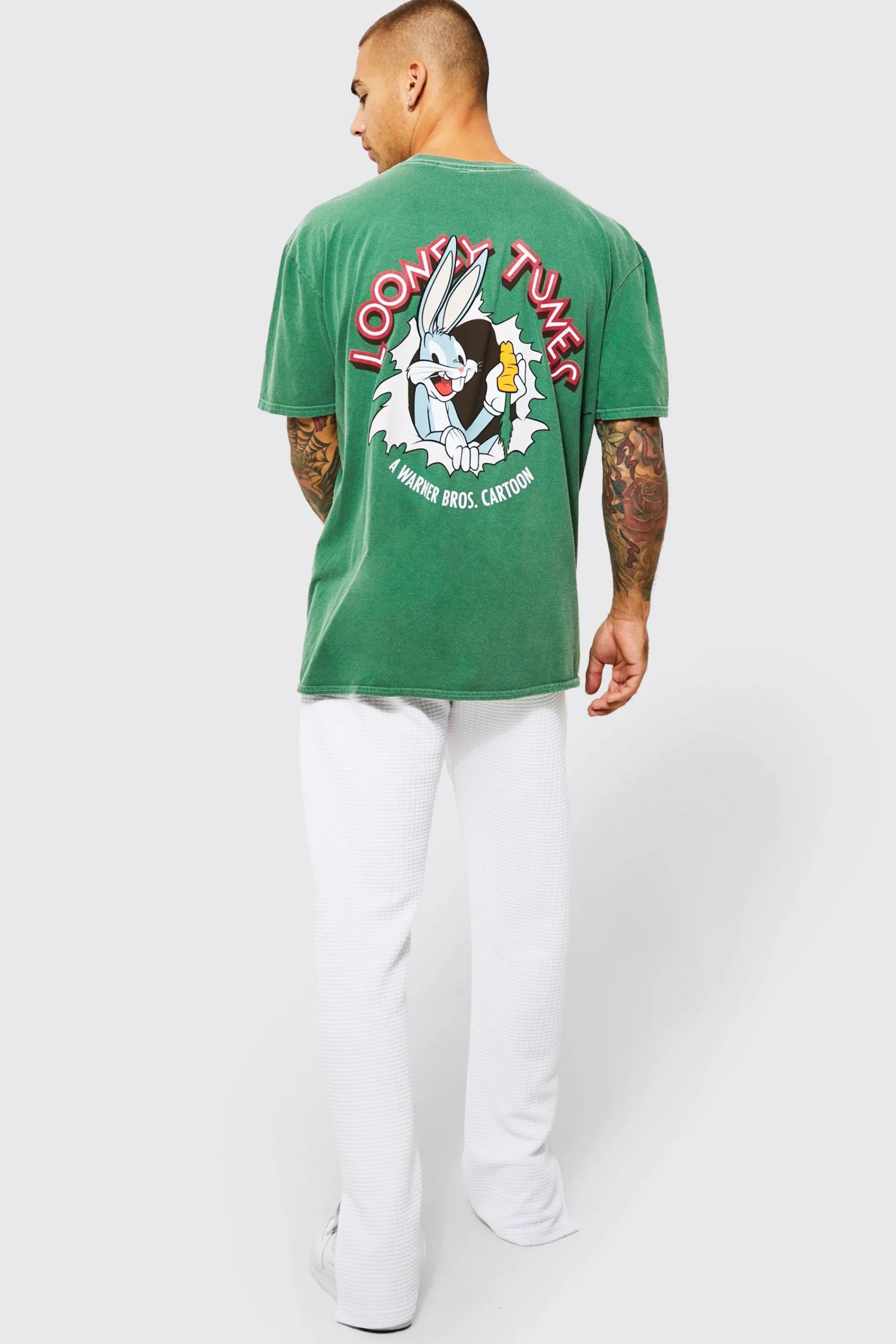 Oversized Looney Tunes Washed T-shirt | UK^boohooMAN Clearance
