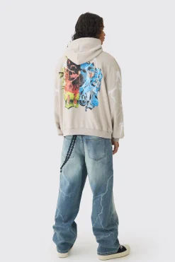 boohooMAN Oversized Loopback OFCL Gothic Print Hoodie | UK| Hoodies & Sweatshirts