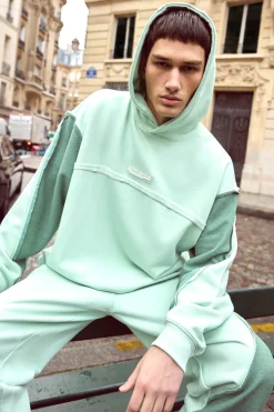 boohooMAN Oversized Loopback Raw Hem Panel Hoodie | UK| Hoodies & Sweatshirts