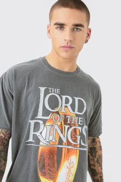 Oversized Lord Of The Rings Wash License T-shirt | UK^boohooMAN Sale