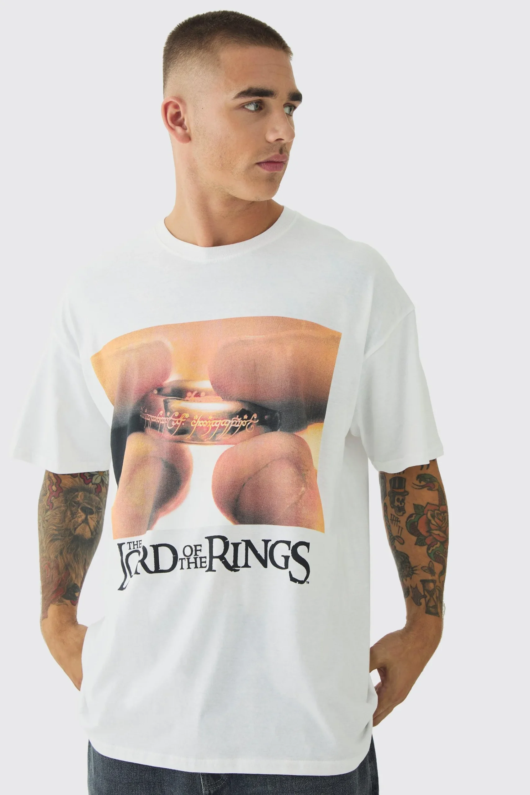 Oversized Lord Of The Rings License Print T-Shirt | UK^boohooMAN