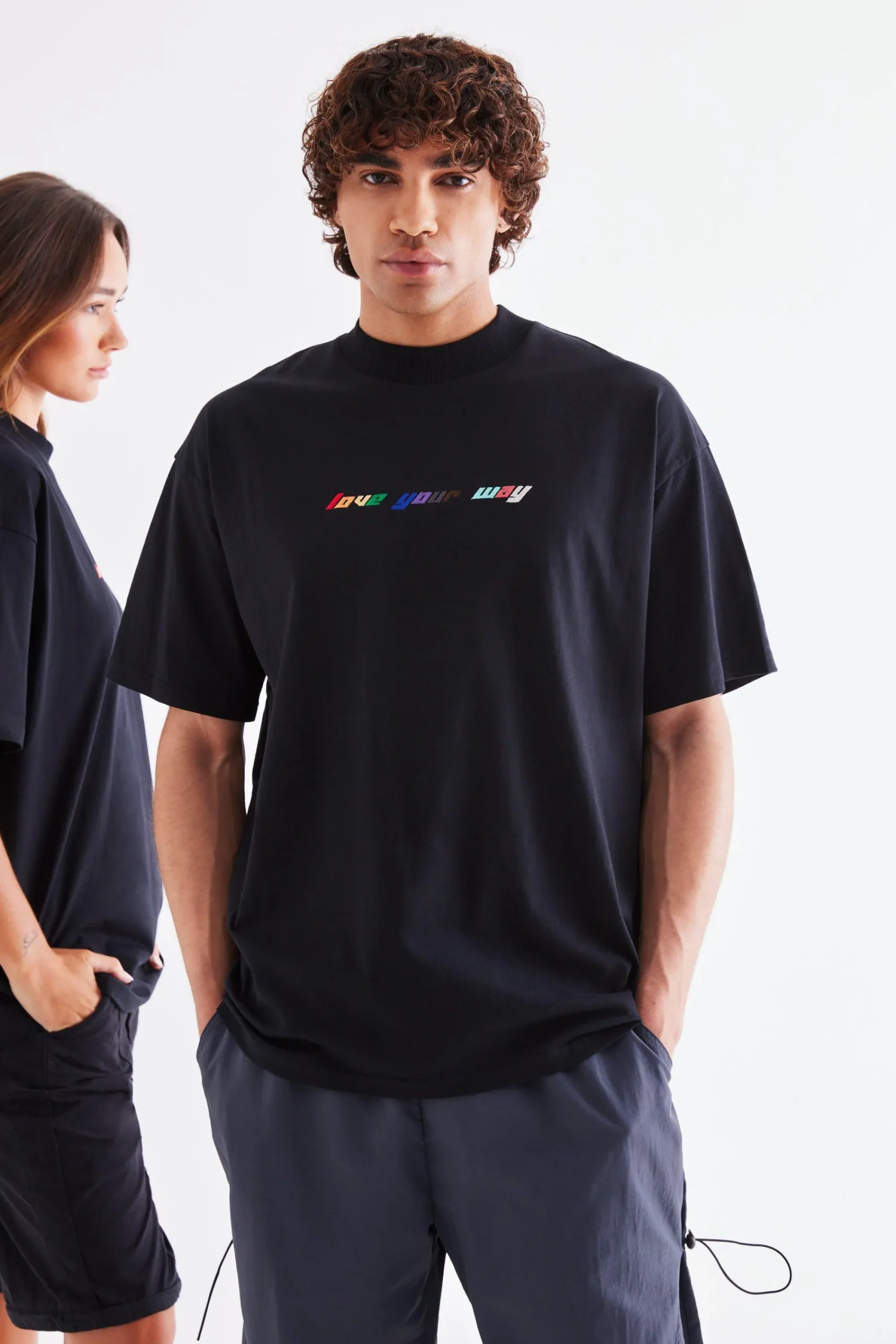 Oversized Love Your Way Embroidered Pride T-shirt | UK^boohooMAN New