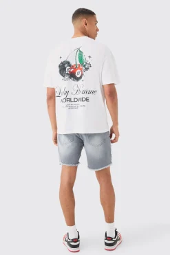 Oversized Lucky Homme Print T-shirt | UK^boohooMAN Sale