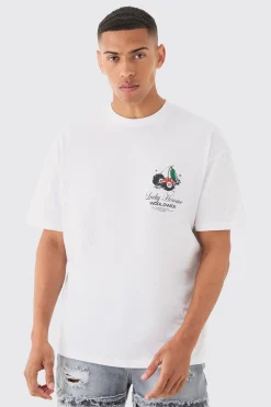 Oversized Lucky Homme Print T-shirt | UK^boohooMAN Sale