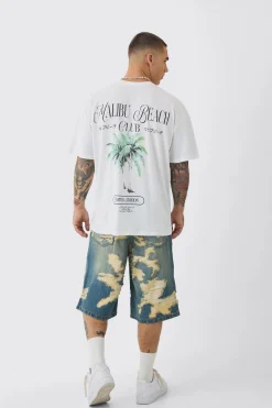 Oversized Malibu Tree Print T-shirt | UK^boohooMAN Clearance