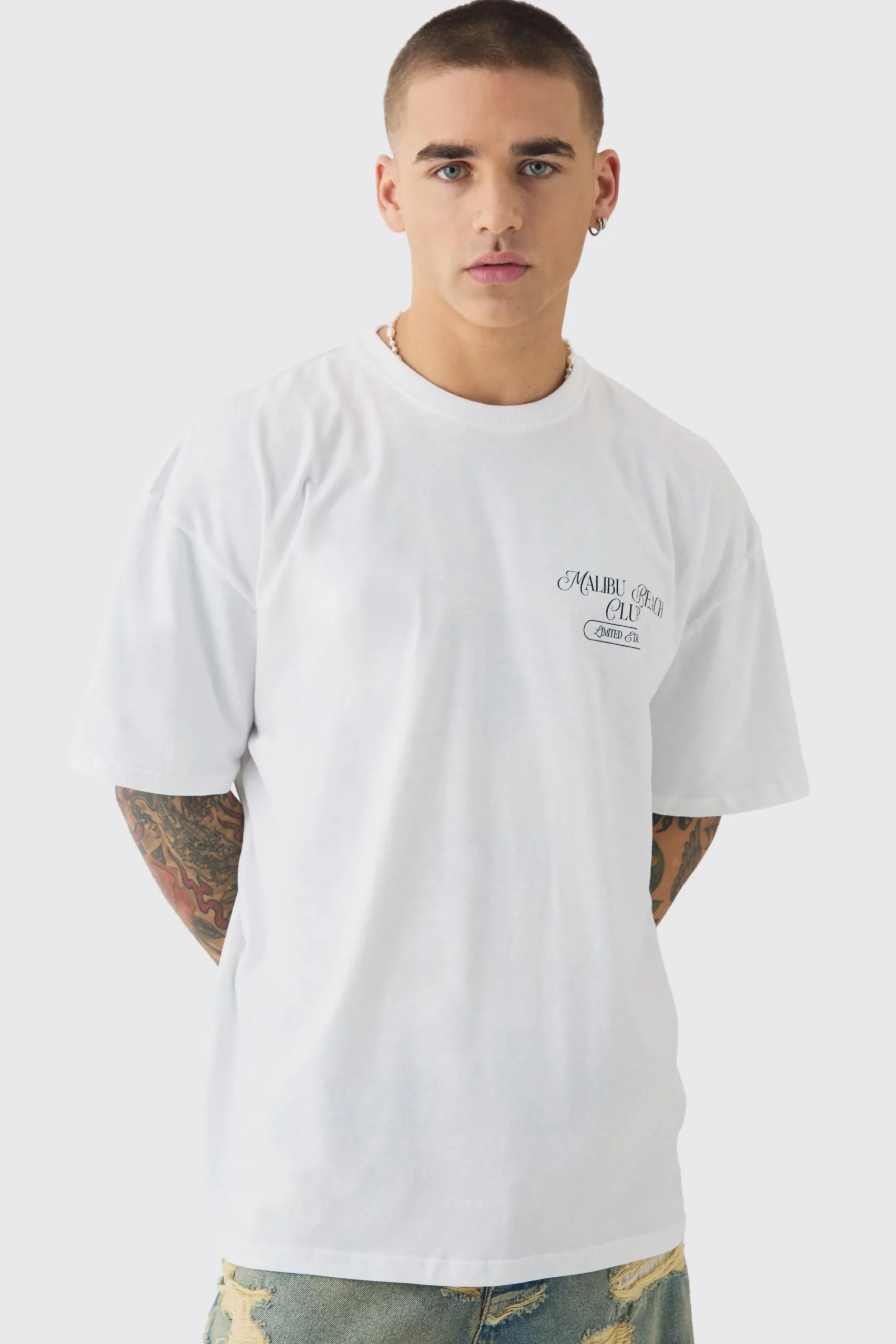 Oversized Malibu Tree Print T-shirt | UK^boohooMAN Clearance