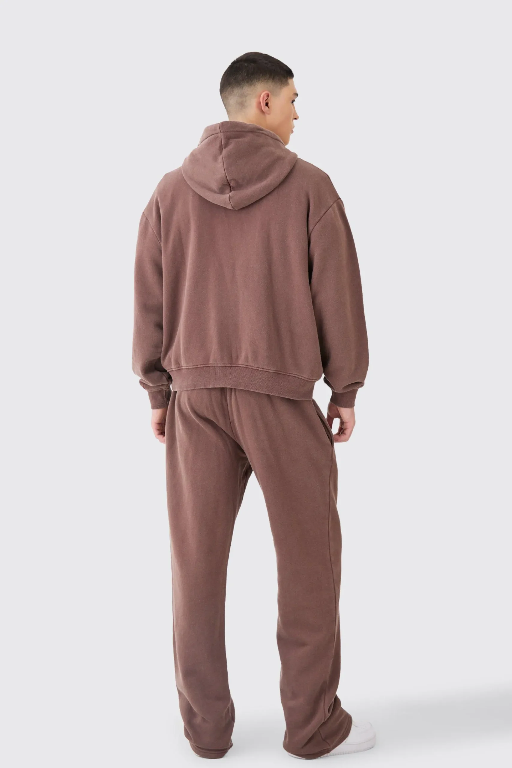 boohooMAN Oversized Man Boxy Zip Hooded Washed Tracksuit | UK| Tracksuits