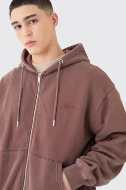 boohooMAN Oversized Man Boxy Zip Hooded Washed Tracksuit | UK| Tracksuits