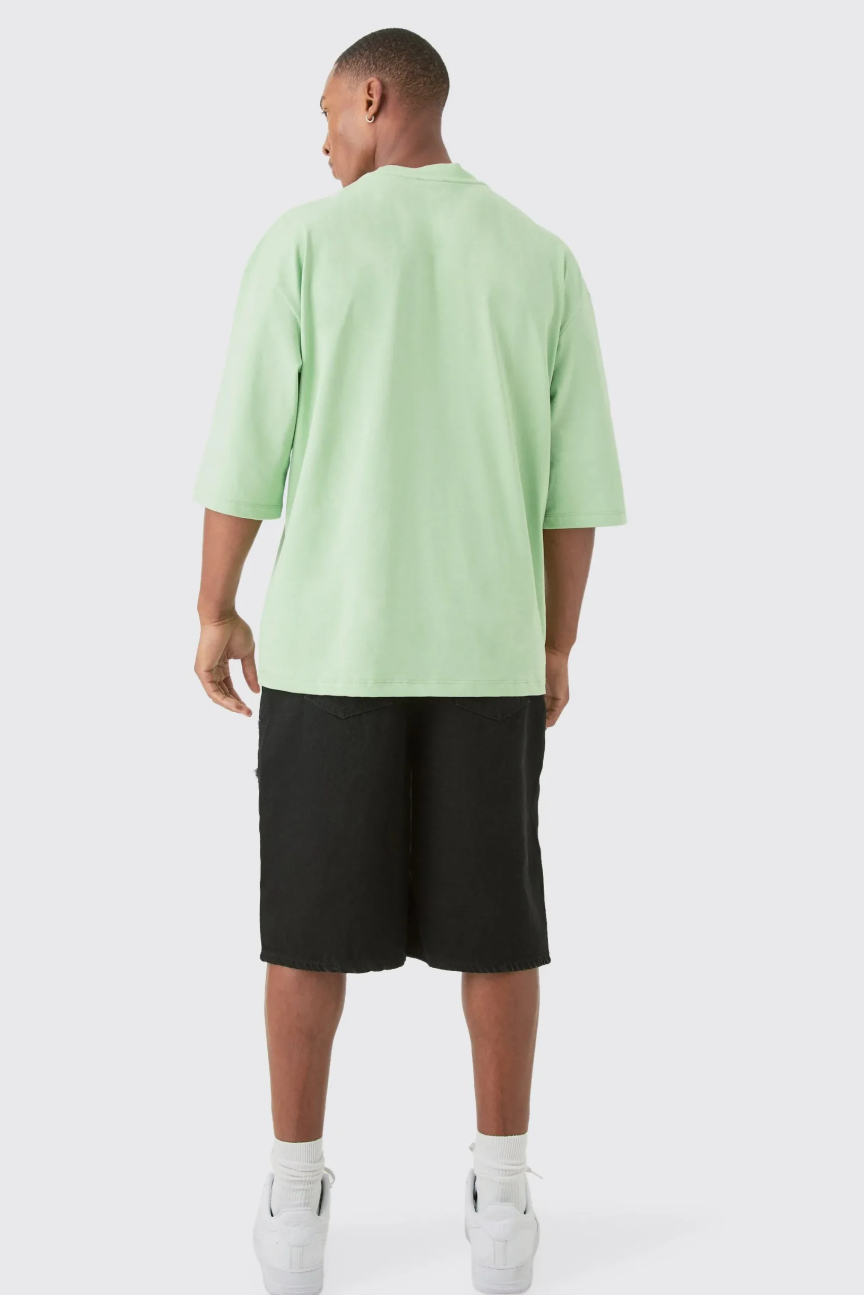 Oversized Man Collective Extended Neck Half Sleeve T-shirt | UK^boohooMAN Hot