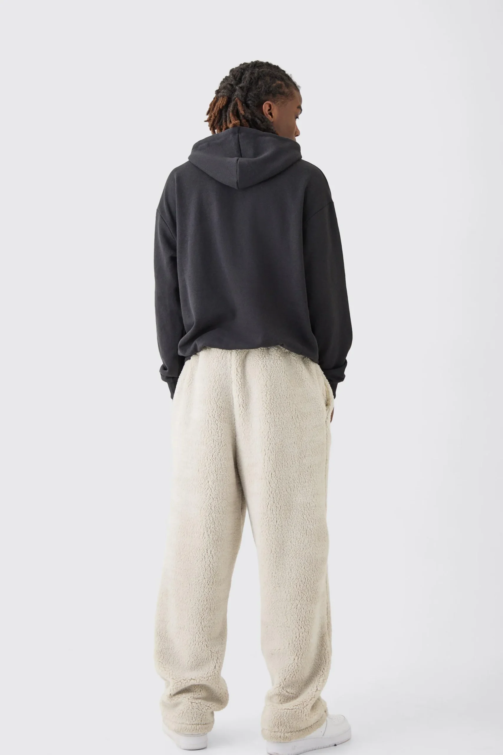 boohooMAN Oversized Man Embroidery Borg Jogger | UK| Trousers|Joggers